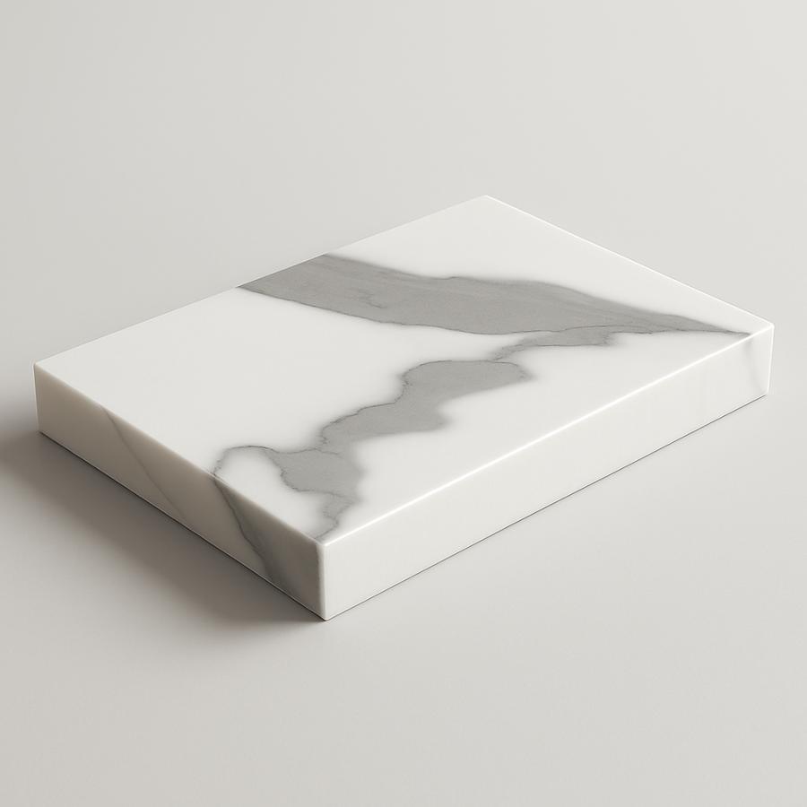 Столешница HPL на основе МДФ (Прямоугольная) Мрамор Белый Матовый